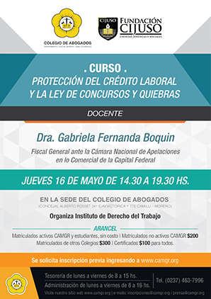 CURSO PROTECCION DEL CREDITO LABORAL Y LA LEY DE CONCURSOS Y QUIEBRAS 